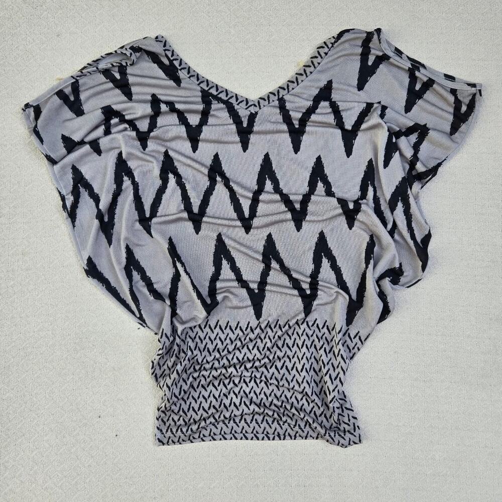 Silver iridescent mesh poncho top